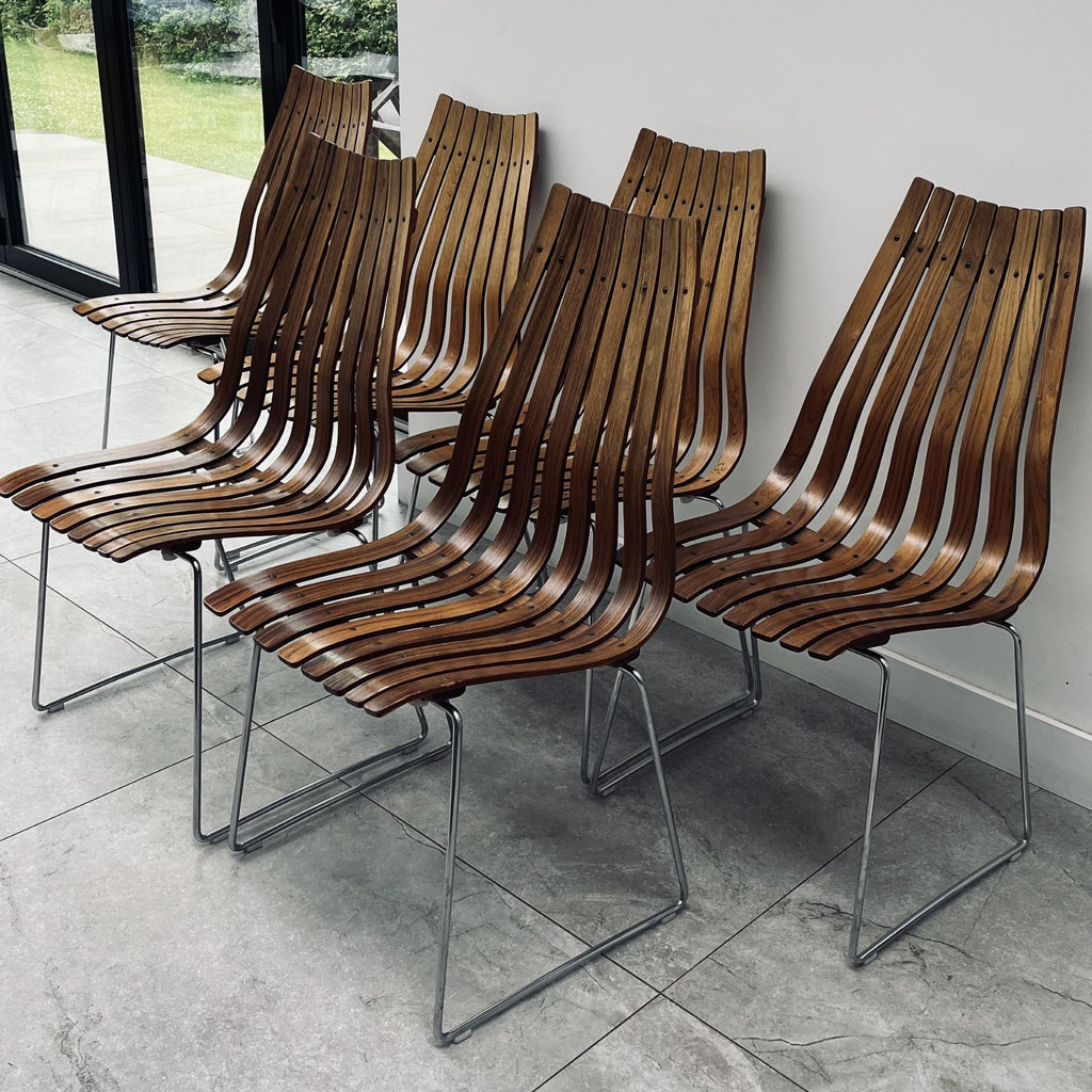 6 Hans Brattrud Rosewood Scandia Chairs for Hove Mobler