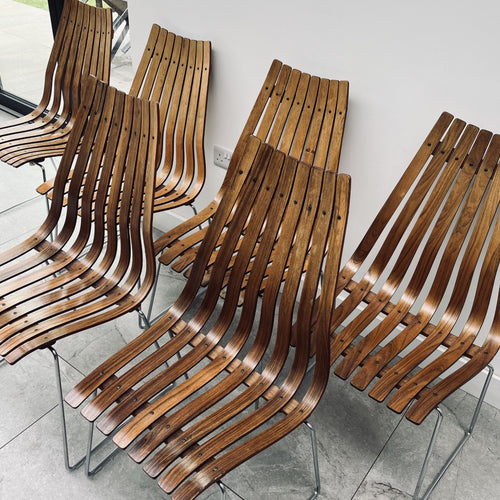 6 Hans Brattrud Rosewood Scandia Chairs for Hove Mobler