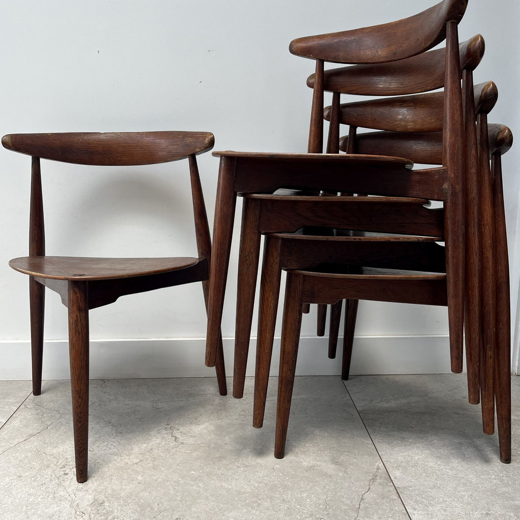 5 Hans Wegner Heart Chairs for Fritz Hansen