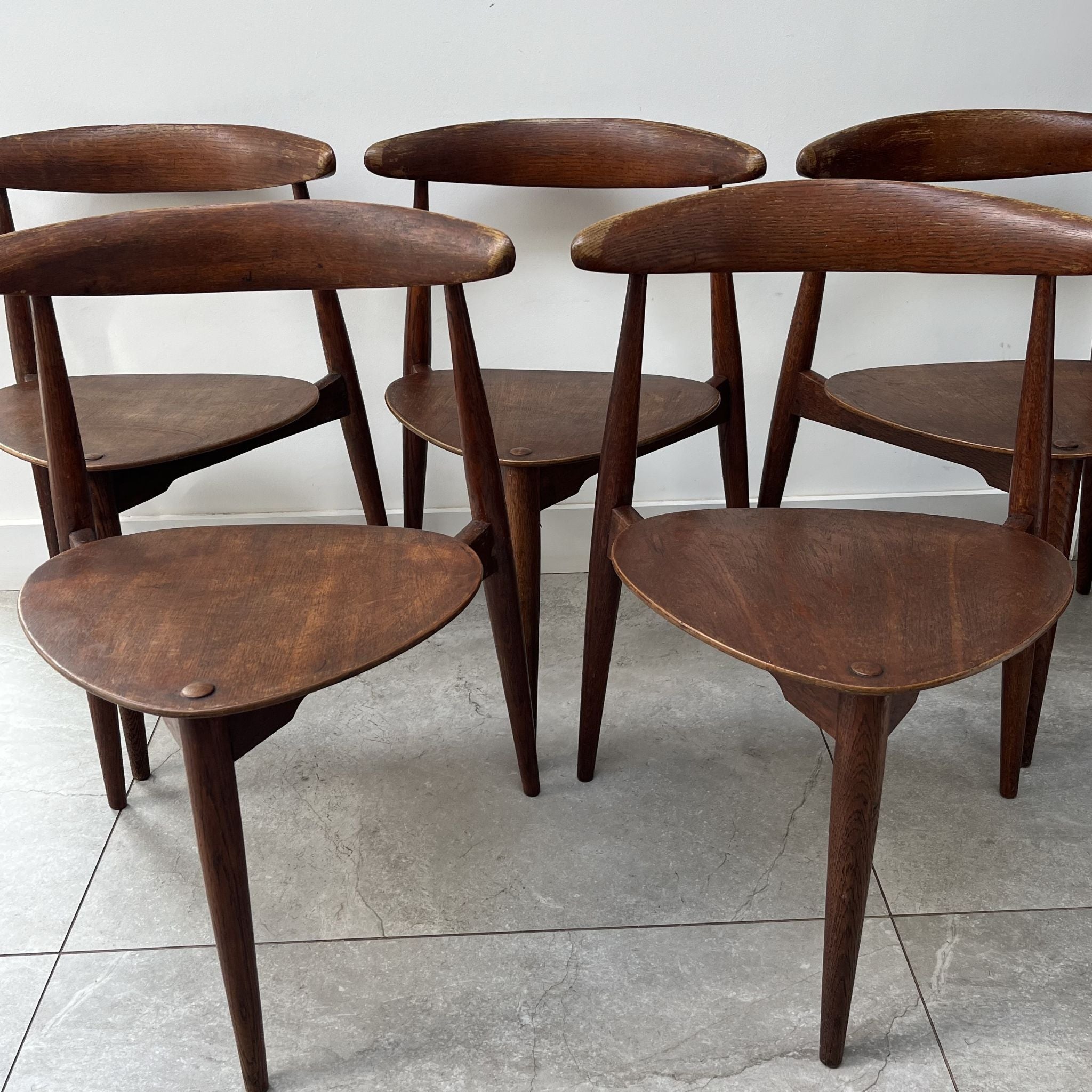 5 Hans Wegner Heart Chairs for Fritz Hansen